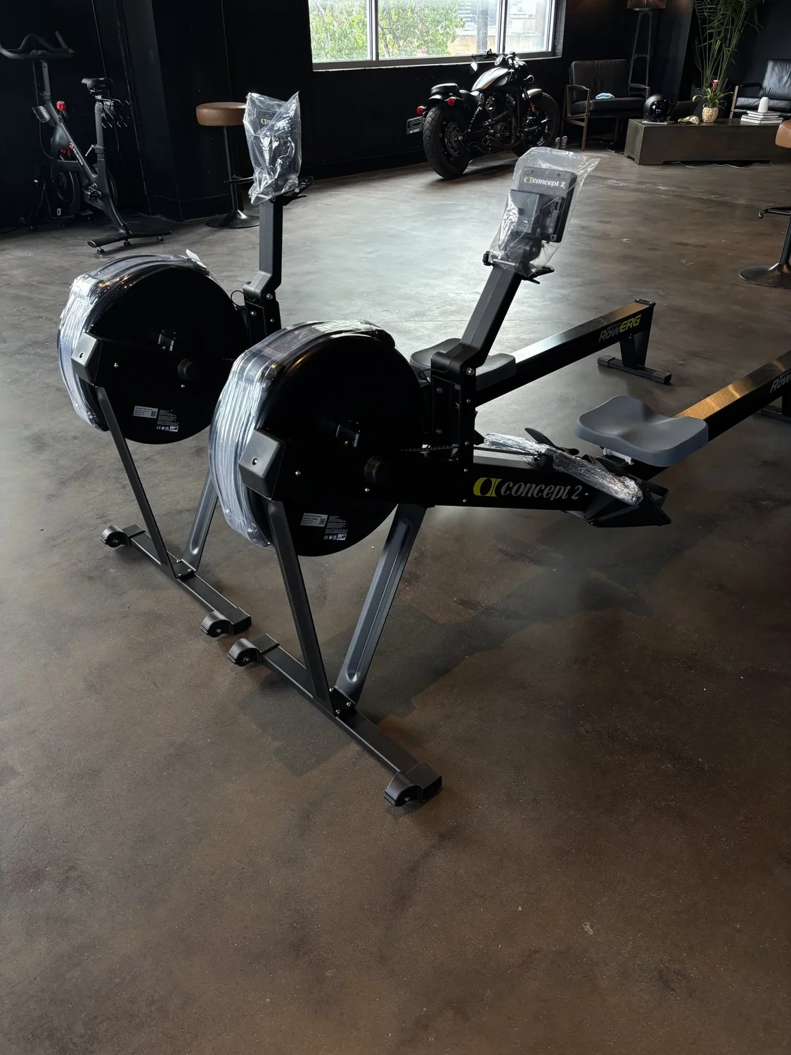 Concept2 rowing machines in Obsidian’s dedicated training area